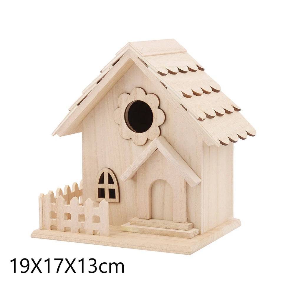 Wooden Mini Bird Cage Outdoor Hanging Birdhouse Box Garden Bird Cages Home Yard Decoration Bird Products Wooden Bird Parrot Nest