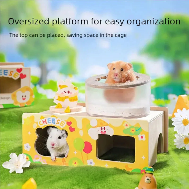 Cheese Hamster Hiding House Cage Small House Landscaping Supplies Platform Golden Bear Toys Ornament Nest Furniture